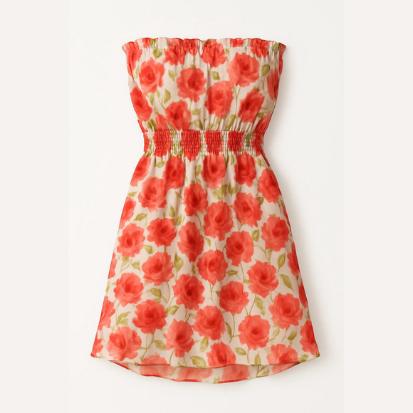 Abercrombie & Fitch Floral Mini Dress - Red and Green - Picture 2 of 2